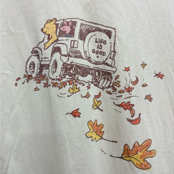 Life Is Good Shirt Womens Medium Winnie The Pooh Jeep Long Sleeve Crusher - Picture 3 of 4